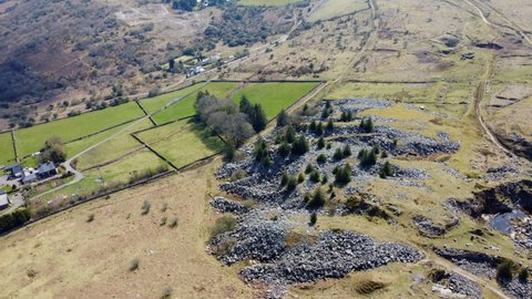 The cheesewrings quarry Bodmin moor cornwall england uk aerial 