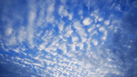 Evening sky with beautiful altocumulus clouds. Timelapse 4k