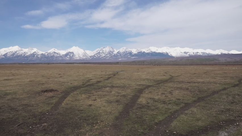landscape, Sayan mountains on a sunny day