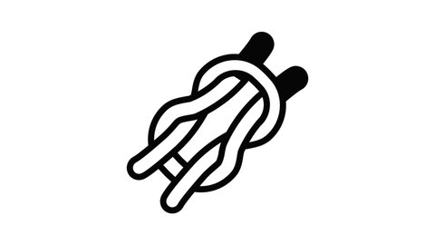 Rope knot icon animation outline best object on white background