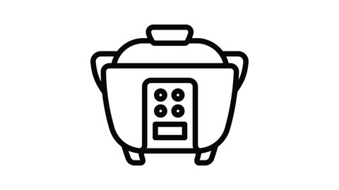 Presure cooker icon animation outline best object on white background