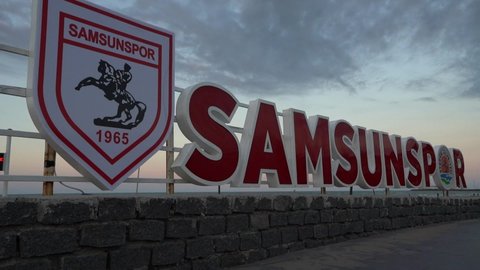 Samsun, Atakum, Turkey - 03 11 2020 - Samsunspor Sign Time lapse