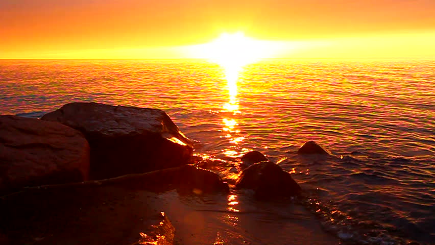 Sunset at Lake Superior in northern Michigan