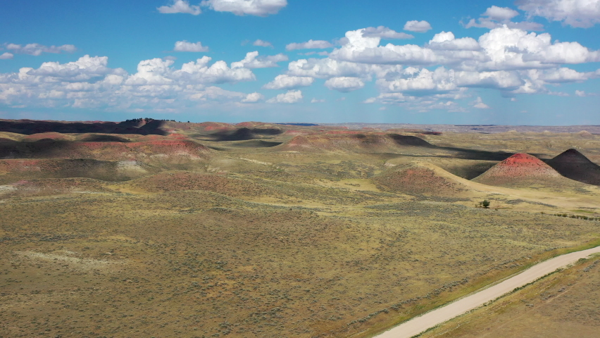 Aerial drone view over Wyoming