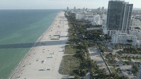 Miami Beach coast view from the sky.