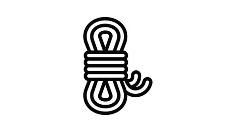 Hiking rope icon animation outline best object on white background