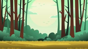 Beautiful Forest Landscape. Motion Graphic. Animation