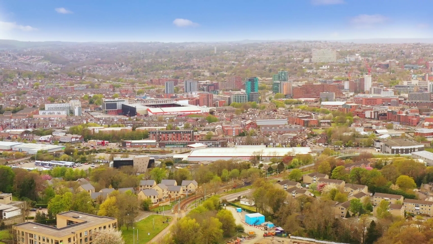 Well built Sheffield city infrastructure english county Yorkshire