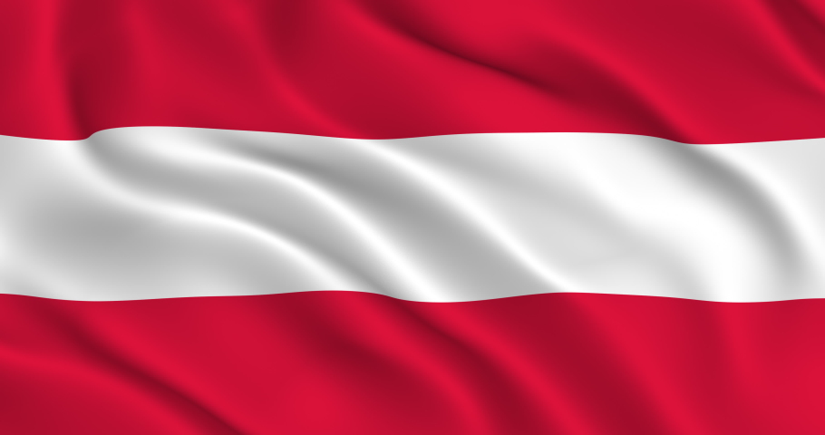 Austrian Flag Seamless Smooth Waving Animation. Wonderful flag of Austria with Folds. Symbol of the Austrian Republic. Flag background. Loop animation, 3D render, 4k resolution 4096x2160, 60fps Royalty-Free Stock Footage #1072535420