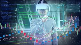 VR financial technology stock market K-line time sharing graph virtual reality touch screen - Powered by Shutterstock - Get 15% off with code: PIKWIZARD15