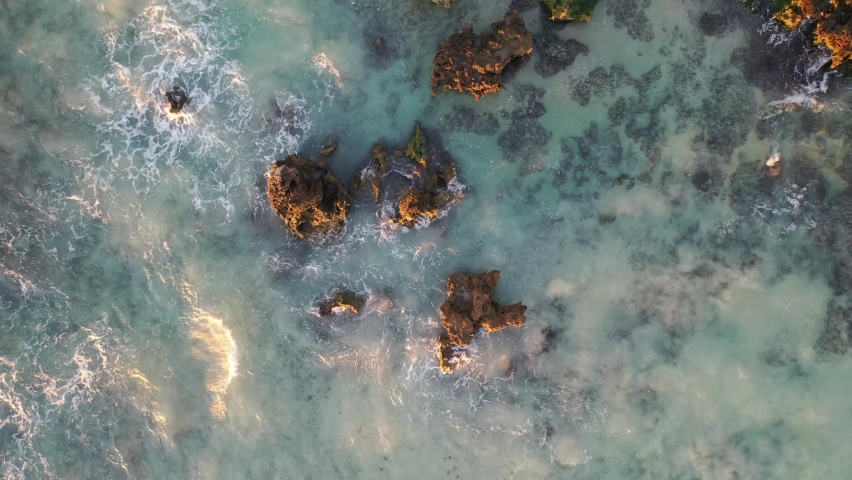 Aerial Drone Footage of Sunset along Trigg Beach and the West Coast Drive in Western Australia Royalty-Free Stock Footage #1072538342