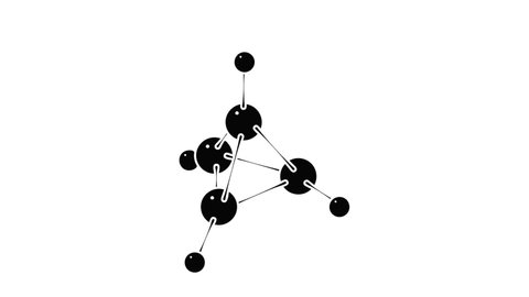 Methanol icon animation isometric black object on white background