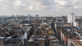 Establishing Aerial View Shot of London UK, United Kingdom, day