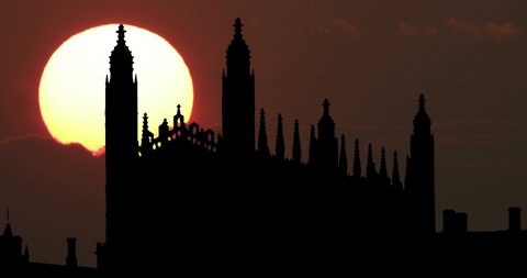 Research University Cambridge United Kingdom Big Sun Sunset Time Lapse