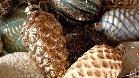 Christmas toys background. Decorative Christmas balls.Christmas and New Years time