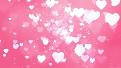 Pink Shining Hearts Particles bokeh Abstract Motion Seamless 4K loop video Animation Background. Valentines Day, Mothers Day, Wedding Anniversary Greeting Cards, Wedding Invitation or Birthday.