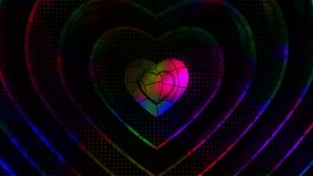 Heart concept glittering particles effect 4K video resolution