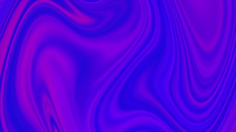 Abstract Holographic Liquid Motion Background Animated Shapes Waves Lines Seamless Looping Animation on Gradient Purple and Blue Background. 4K Resolution Video.