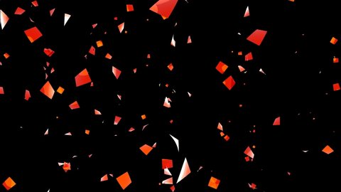 Confetti Red Particle Size Medium Black Background 3d render