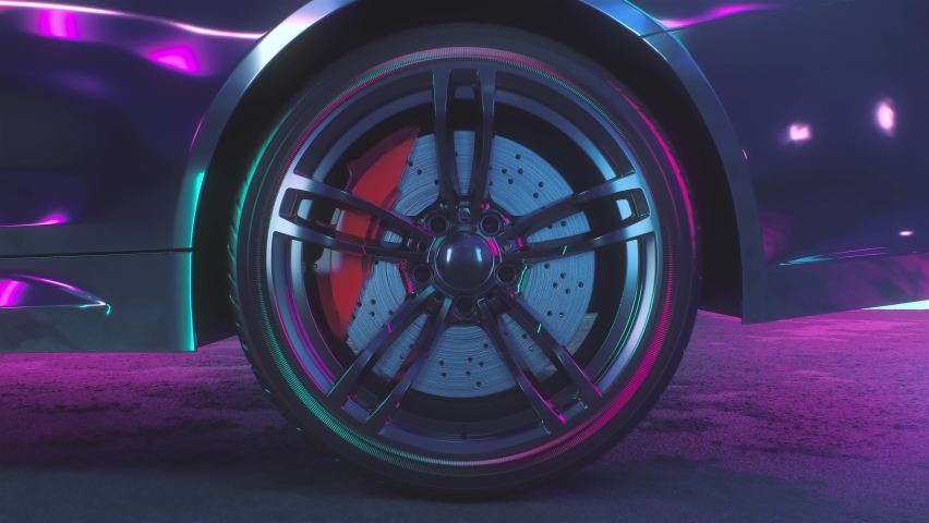 Drift wheels with neon smoke cars Royalty-Free Stock Footage #1072653086