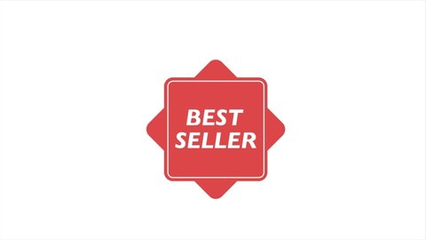 Best seller Red Label. Red Web Ribbon. Motion graphics.