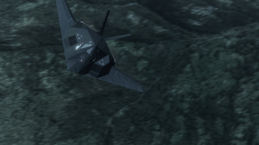 Stealth Attack Aircraft Flying in the Night Sky. High Quality animation in ProRes 4444 codec, 30 FPS.