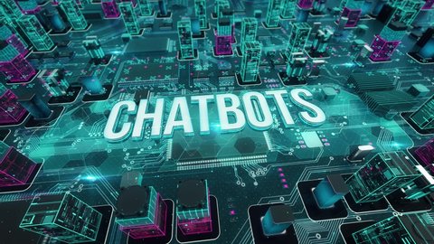 Chatbots with digital technology hitech concept
