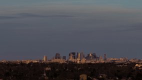 Moonrise Timelapse with Clouds over La Defense Business District During Sunset, Paris