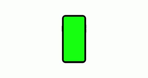 mobile phone smartphone green blank screen. cellphone video animation