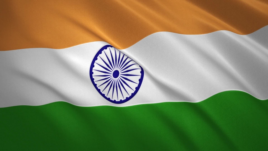 India . Waving Flag Video Background