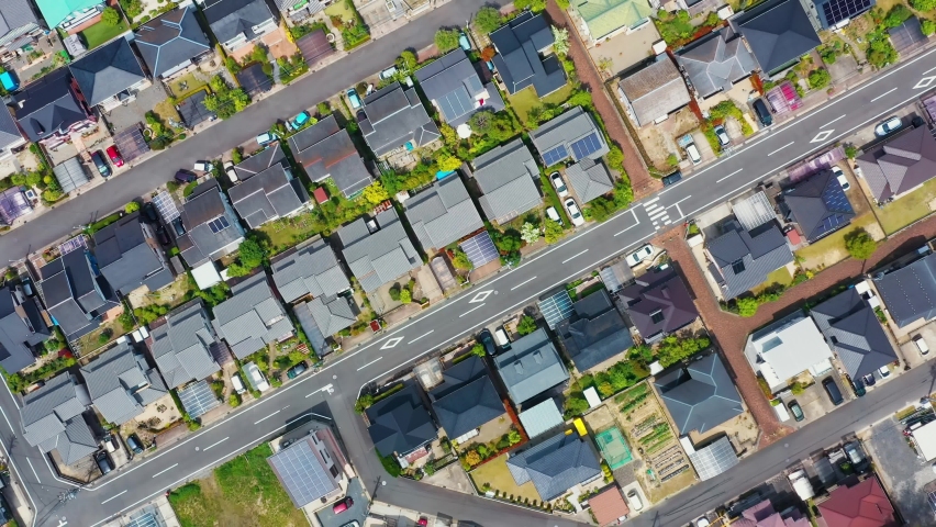 Modern residential area aerial view. Royalty-Free Stock Footage #1072725794