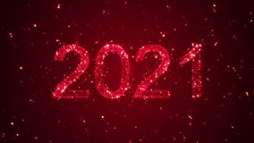 3D illustration,2021 year numbers shining with stars and particles, animation footage,glowing golden glitter numbers,dark background ,sparkle happy new year wallpaper,red gradient background - Powered by Shutterstock - Get 15% off with code: PIKWIZARD15