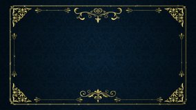 dark blue abstract golden floral frame vintage background animation footage, antique decorative calligraphic frame,ornamental floral corner frame luxury background design - Powered by Shutterstock - Get 15% off with code: PIKWIZARD15