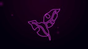 Glowing neon line Tropical leaves of palm tree icon isolated on black background. 4K Video motion graphic animation . - Powered by Shutterstock - Get 15% off with code: PIKWIZARD15