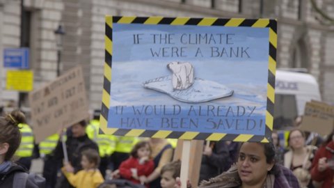 Climate ChangeProtest Sign with Polar Bear. High quality