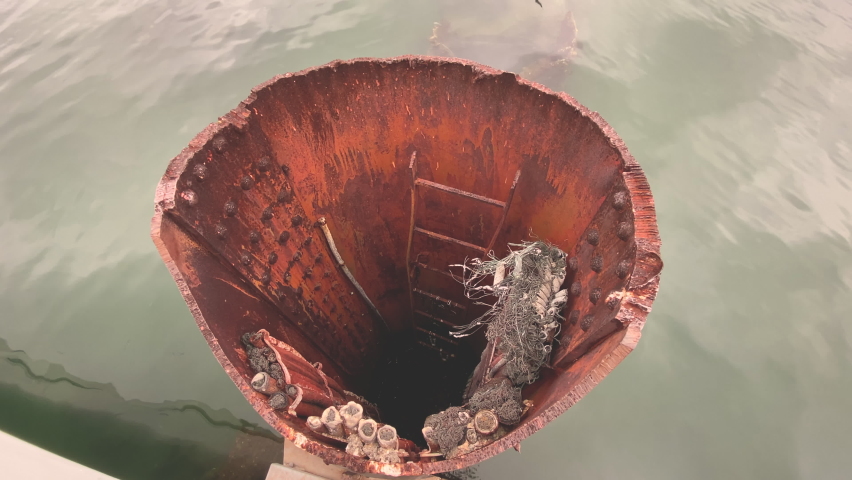 Looking Inside The Sunken USS Arizona Battleship At Pearl Harbor In Honolulu Hawaii
