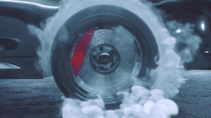 Drift wheels with smoke sport cars