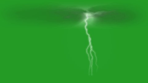 green screen video of lightning striking