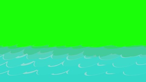 4k stock footage Looped cartoon Ocean Water Waves chroma key green screen background animation.
Happy Ocean Day Concept, stop motion Ocean Waves Animation with text space looping video animation.