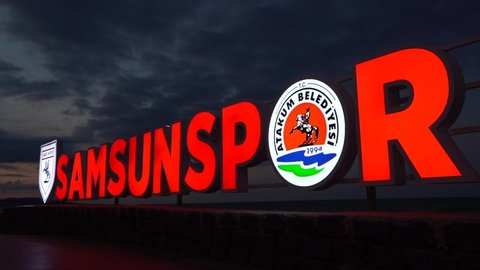Samsun, Atakum, Turkey - 03 11 2020 - Samsunspor, Samsunspor Sign Time lapse
