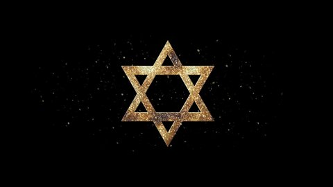 Animation Gold Jewish Star of David Alpha Channel