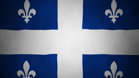 The flag of Quebec Waving - 3D Render Animation