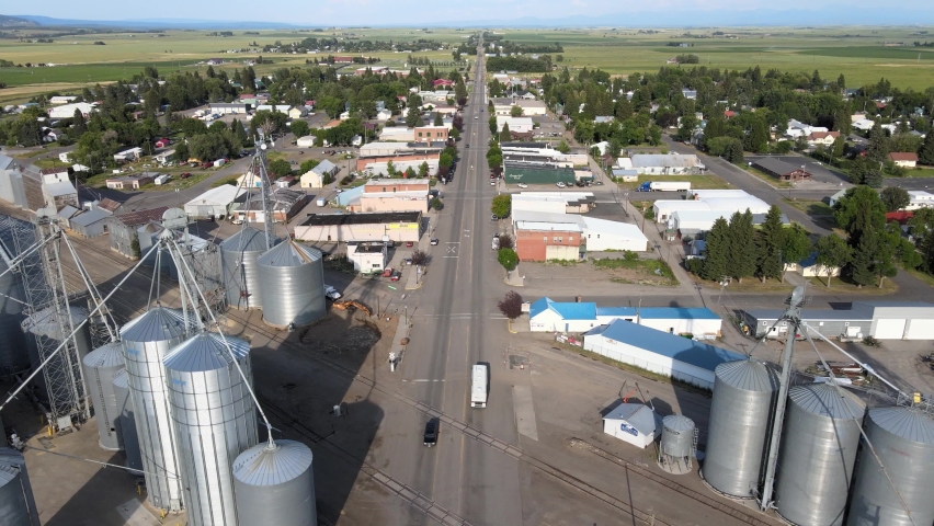 Ashton Idaho Small Town Out West Drone View Summer