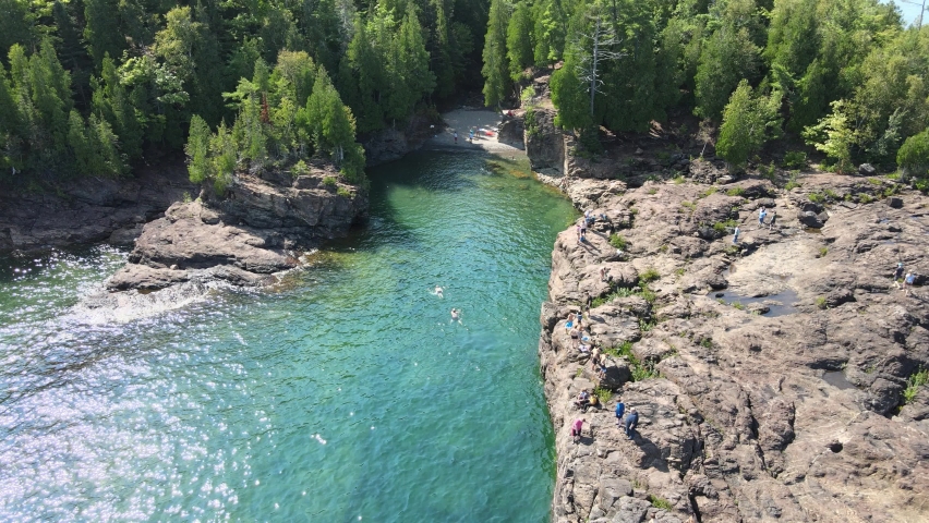 Presque Isle Park Summer Black Rocks Marquette Michigan Drone