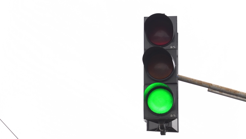 Traffic light on the road regulates traffic Royalty-Free Stock Footage #1072876436