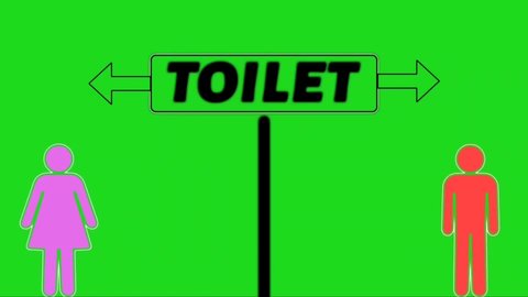 Girls and boys toilet sign,toilet icon sign symbol,toilet icons on green screen background.