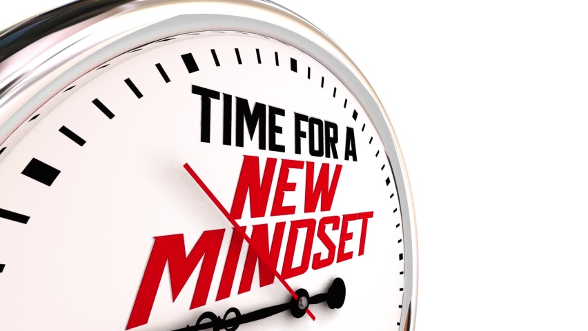 Time for a New Mindset Clock Change Perspective Vision Attitude 3d Animation Royalty-Free Stock Footage #1072892753