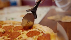 Slizing Up Pizza Video Footage for Presentation or Video Background