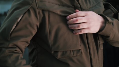 Militaty tactical jacket. Waterproof fabric