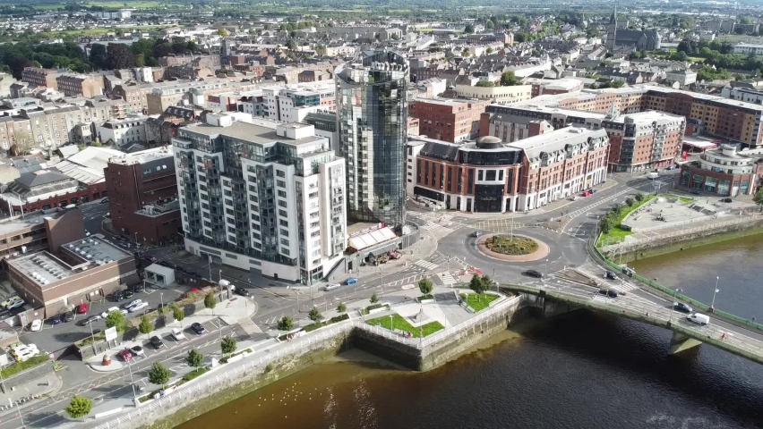 Buildings, Limerick Ireland - Drone view
